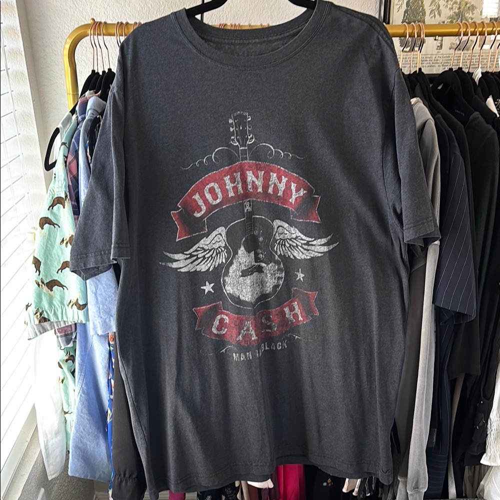 Ash Black and Red Short Sleeve T-shirt Dress with Vintage Graphic